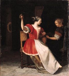 Women Playing The Lute And The Violin In An Interior by Jacob Ochtervelt