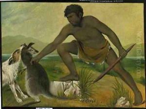 Native taking a kangaroo by Benjamin Duterrau