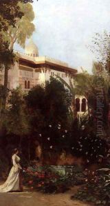 An Oriental Girl In The Palace Garden