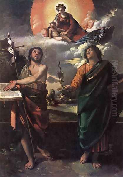 The Virgin Appearing to Sts John the Baptist and John the Evangelist 1520s - view 1