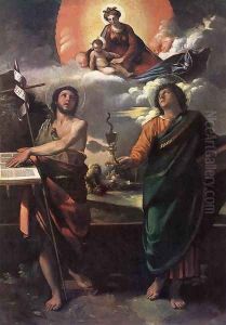 The Virgin Appearing to Sts John the Baptist and John the Evangelist 1520s by Dosso Dossi