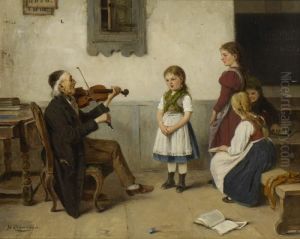 Musikstunde. by Hugo Oehmichen