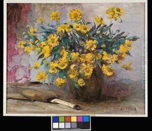 Still Life With Marigolds by Frans David Oerder