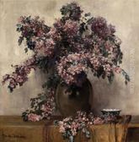 A Still Life With Pink Flowers - view 1