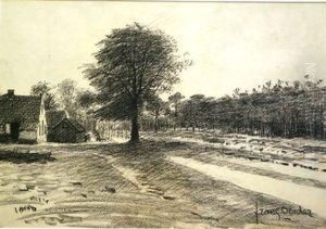 Dutch Farm Scene by Frans David Oerder