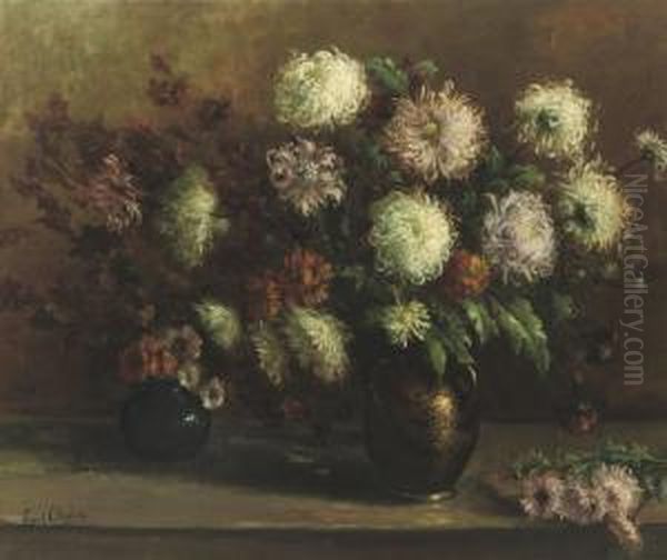 Colourful Chrysanthemums - view 1