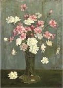 Anjers: Pink And White Carnations by Frans David Oerder