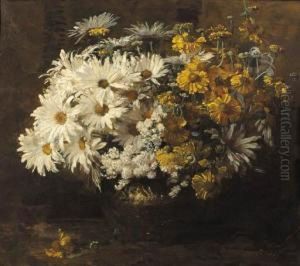 A Still Life With Flowers In A Vase by Frans David Oerder