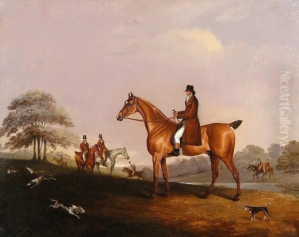 A Gentleman On A Chestnut Hunter In The Hunting Field - view 1