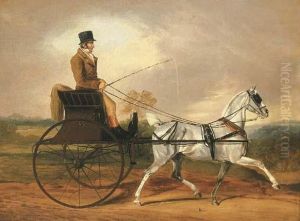 A Gentleman Riding A Horse And Gig by Edwin, Beccles Of Cooper