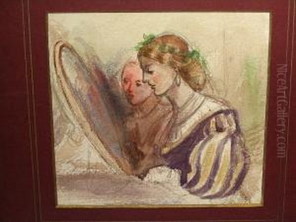 Two Young Women Before A Mirror - view 1