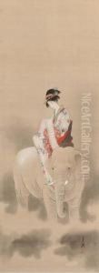 The Courtesan Of Eguchi As The Bodhisattva Samantabhadra by Ogata Gekko