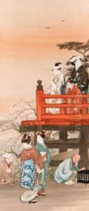 Cherry Blossom Viewing At Kiyomizu Hall In Ueno by Ogata Gekko