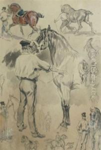 Horse And Trainerstudies by Ferdinand Oger