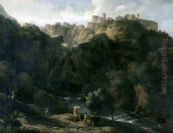 A View of Tivoli with the Teverone Flowing Beneath - view 1