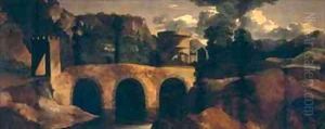 Landscape with Lucano Bridge by Gaspard Dughet