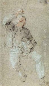 Young Man with a Raised Glass 1680s by Cornelis Dusart
