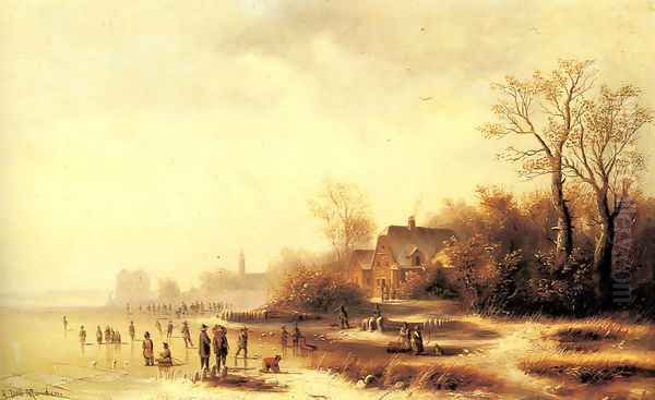Figures in a Frozen Winter Landscape - view 1