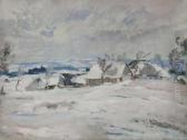 A Winter Landscape With Rural Buildings - view 1