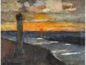 Soleil Couchant A Ostende (1928) by Auguste Oleffe