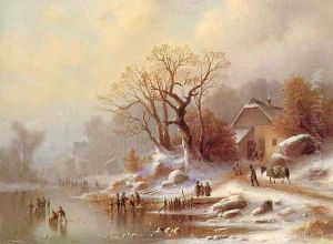 Winter bustle in a village in Voralpenland