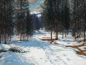 Eine Winterlandschaft by Victor Olgyai