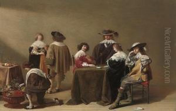 Elegant Company Playing Cards In An Interior - view 1