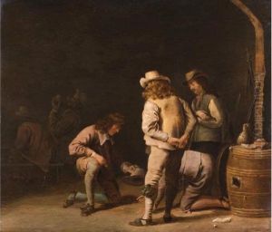 Munzenspieler In Einem Wirtshaus by Jan Olis