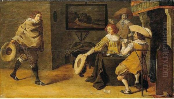 A Guardroom Interior, With Soldiers Playing Cards - view 1