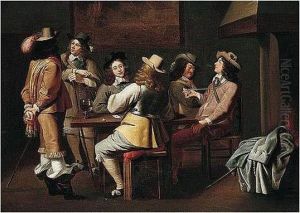 A Guardroom Interior With Soldiers Smoking And Playing Cards A Guardroom Interior With Soldiers Smoking And Playing Cards