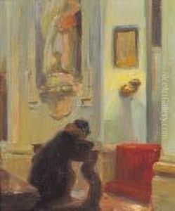 Interno Di Chiesa by Eugenio Olivari