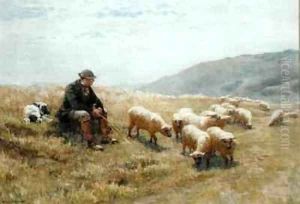 A Shepherd on the South Downs by John Charles Dollman