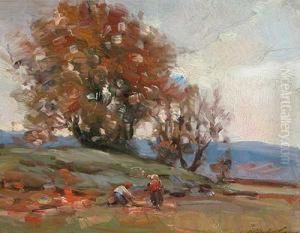 Paisaje Con Figuras. by Jose Olivet Legares