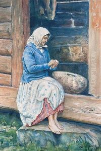 Kobieta Obierajaca Ziemniaki, 1931 R.