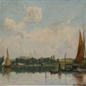 Coastel Scenery by Alfred Theodor Olsen