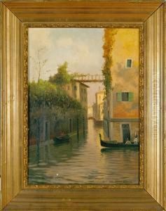 A Canal Scenery From Venice by Alfred Theodor Olsen