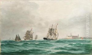 Danish Ships Sailing Near Kronberg Castle Danish Ships Sailing Near Kronberg Castle