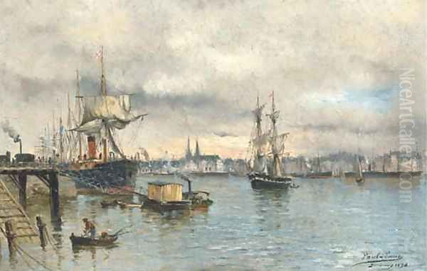 Shipping in the harbour at Bordeaux - view 1