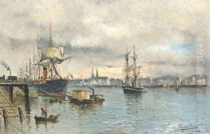 Shipping in the harbour at Bordeaux