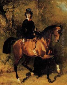 Une Amazone Au Bois De Boulogne by Alfred Dedreux