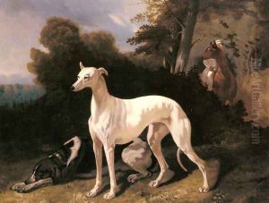 A Greyhound In An Extensive Landscape by Alfred Dedreux
