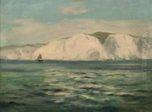 A Lone Yacht Off The Isle Of Wight