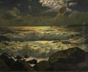 Moonlight, St. Ives Bay by Julius Olsson