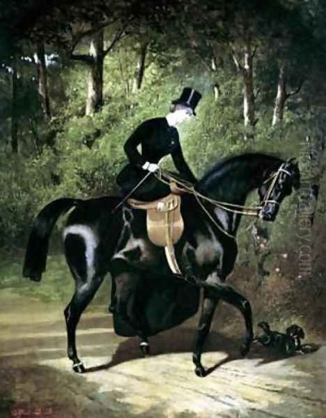 The Rider Kipler on her Black Mare - view 1