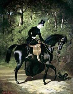 The Rider Kipler on her Black Mare by Alfred Dedreux