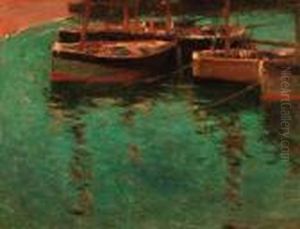 Early Morning In The Harbour by Julius Olsson