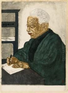 Fujikake Shizuya Sensei Zo (portrait Of The Scholar Fujikakeshizuya) by Koshiro Onchi