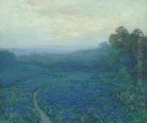 Path Through A Field Of Bluebonnets - view 1