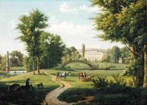 View of the Chateau de Villiers Saint Paul near Senlis by Alexandre-Hyacinthe Dunouy