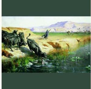 Buffle Attaque Par Un Crocodile by Karel Ooms